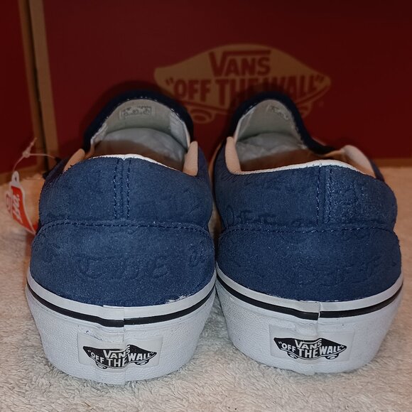 Vans Men's 6.5/Women's 8 Slip On Debossed "Off The Wall" Blue RARE - Picture 9 of 12